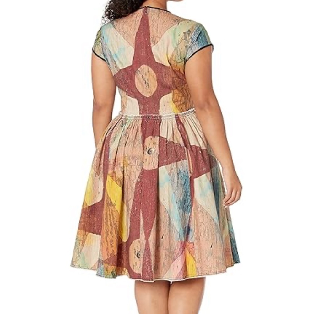 Making The Cut Carnival Painting Dress Winning Look Gary's Brown Tan Small - Picture 10 of 10